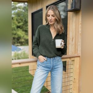 NWOT Able x Jess Ann Kirby Liz Half Zip Pullover Sweater in L